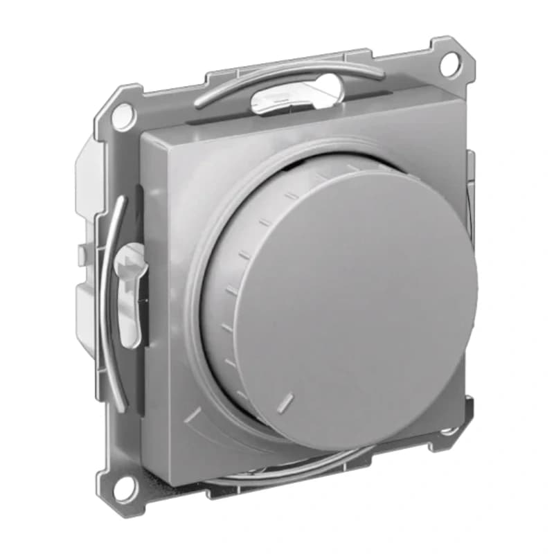 Светорегулятор поворотно-нажимной LED, RC, 400Вт Schneider Atlasdesign, алюминий