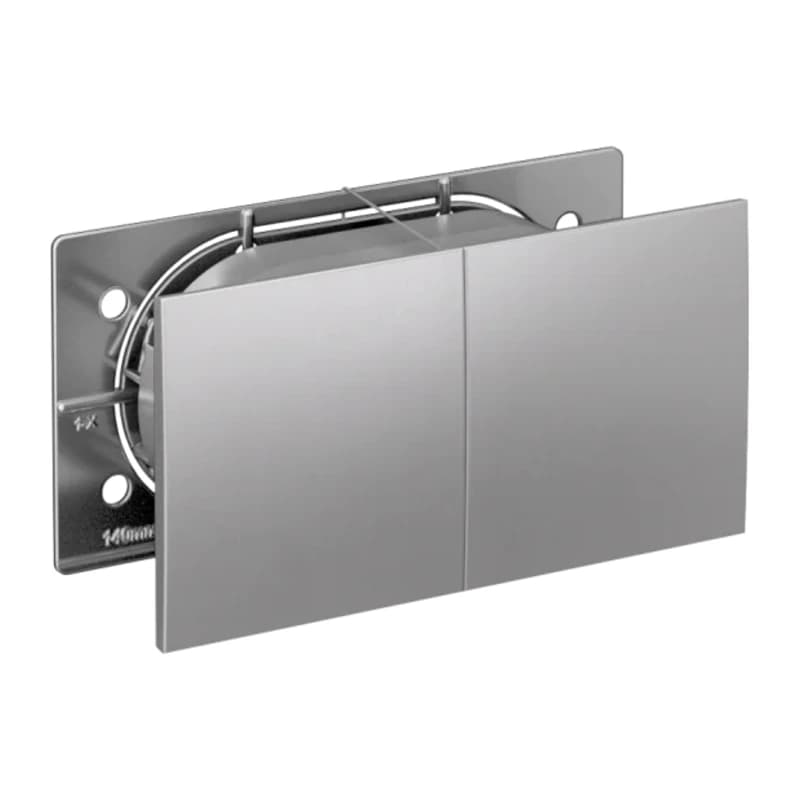 Розетка двойная с заземлением со шторками с развижной крышкой в сборе Schneider Atlasdesign, алюминий