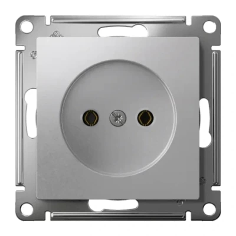 Розетка без заземления Atlasdesign 16А, быстрозажим. клем., алюминий