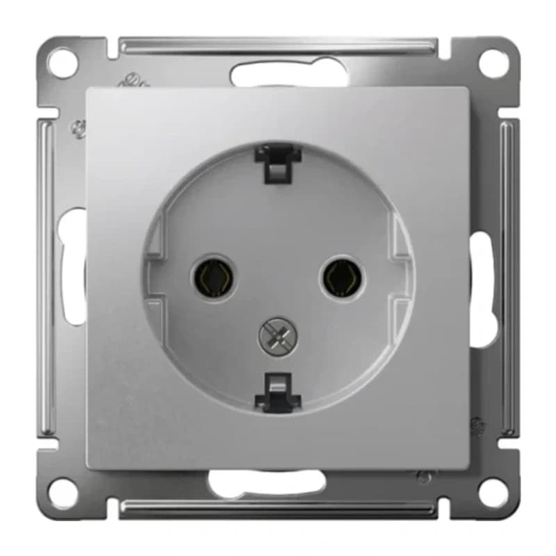 Розетка с заземлением Atlasdesign 16А, алюминий