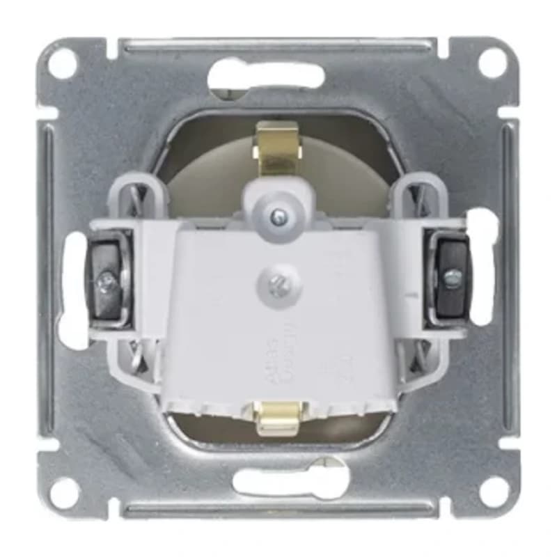 Розетка с заземлением со шторками Atlasdesign 16А, алюминий