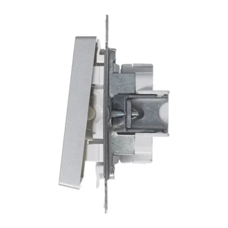 Выключатель одноклавишный проходной Schneider Atlasdesign 10А, алюминий