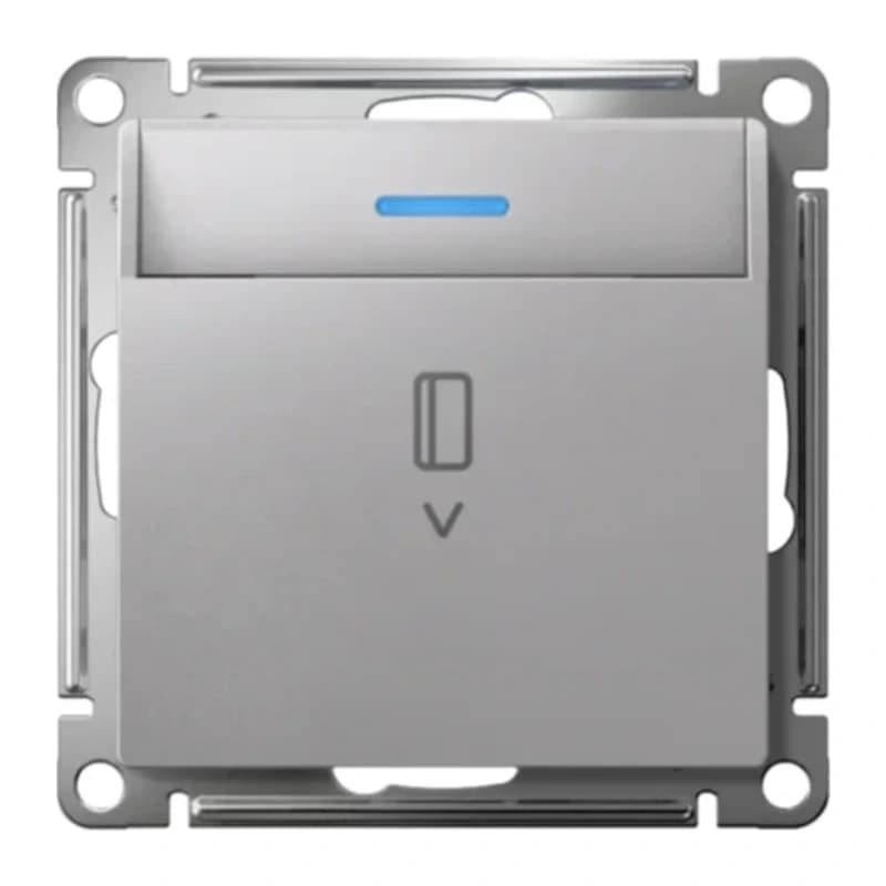 Карточный выключатель с подсветкой 10А/250 В~ Atlasdesign, алюминий