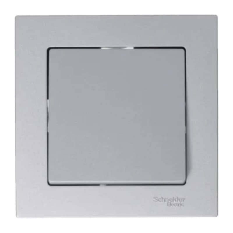 Выключатель одноклавишный перекрестный Schneider Atlasdesign 10А, алюминий