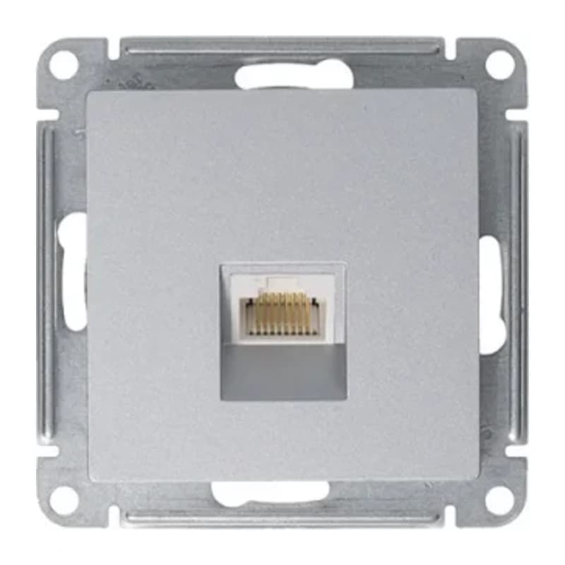 Розетка компьютерная одинарная Atlasdesign RJ45 5 кат., алюминий