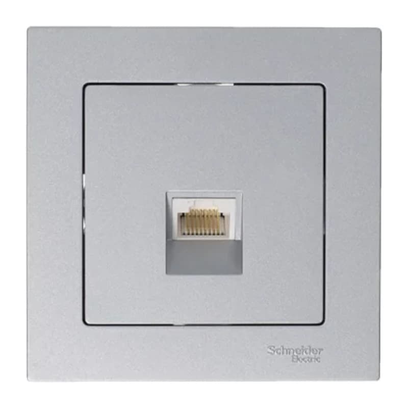 Розетка компьютерная одинарная Atlasdesign RJ45 5 кат., алюминий