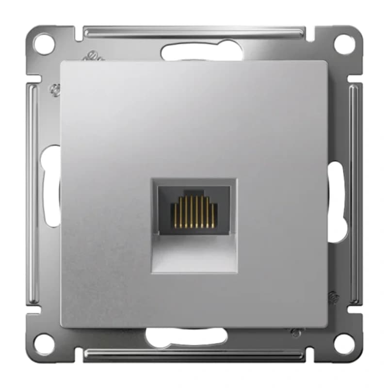 Розетка компьютерная одинарная Atlasdesign RJ45 6A кат., алюминий