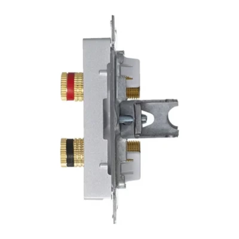 Розетка акустическая двойная Schneider Atlasdesign, алюминий