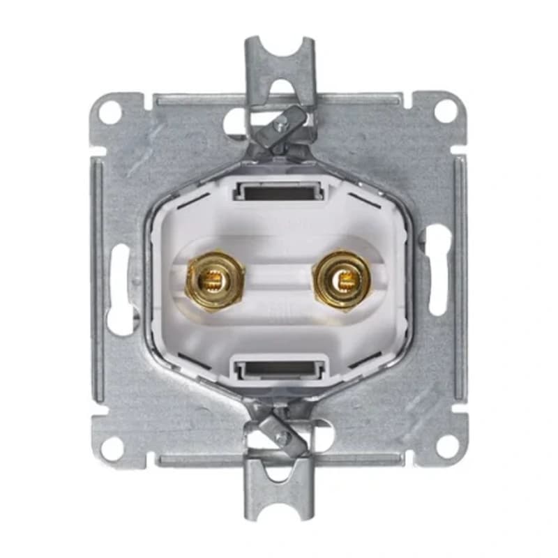 Розетка акустическая двойная Schneider Atlasdesign, алюминий