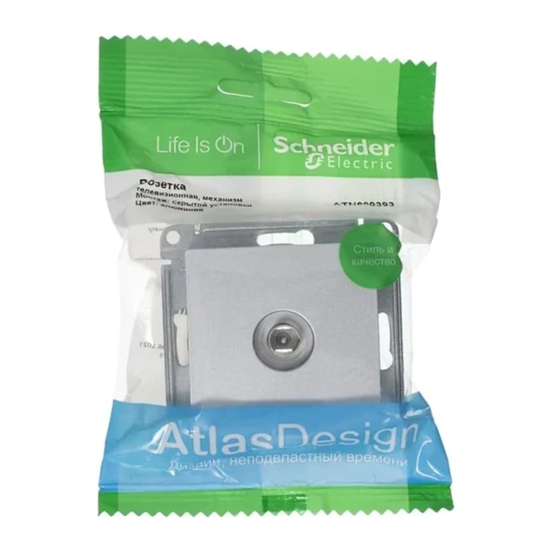 Розетка TV одиночная Atlasdesign, алюминий