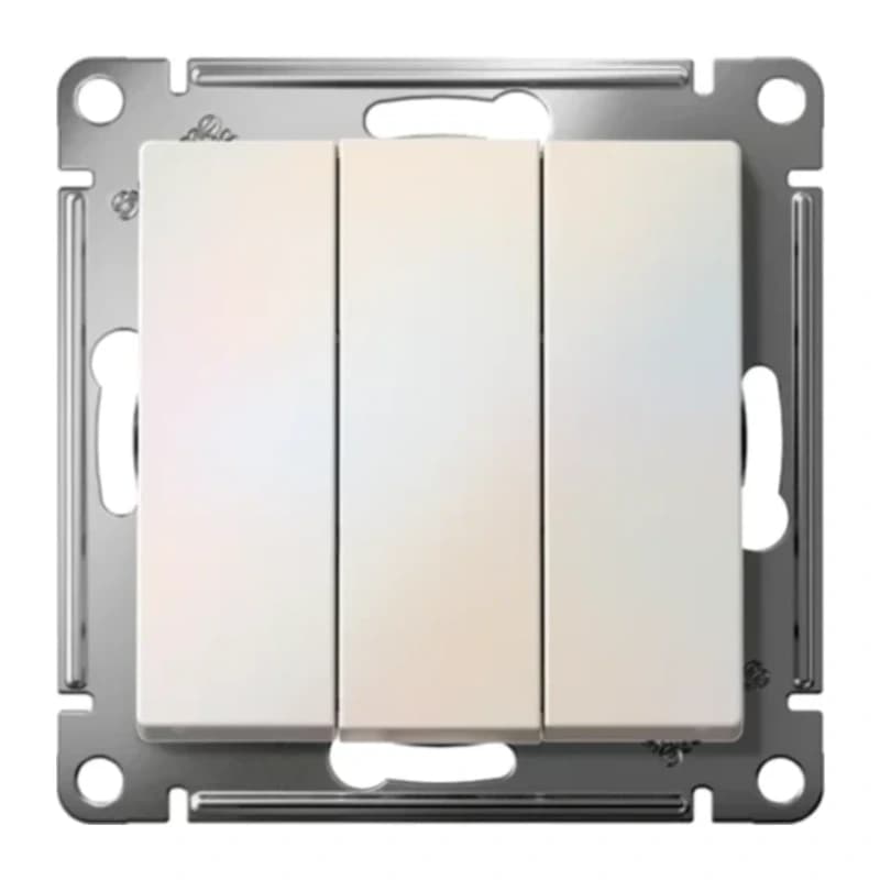 Выключатель трехклавишный Schneider Atlasdesign 10А, жемчуг