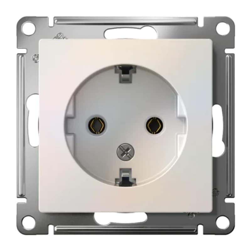 Розетка с заземлением Atlasdesign 16А, жемчуг