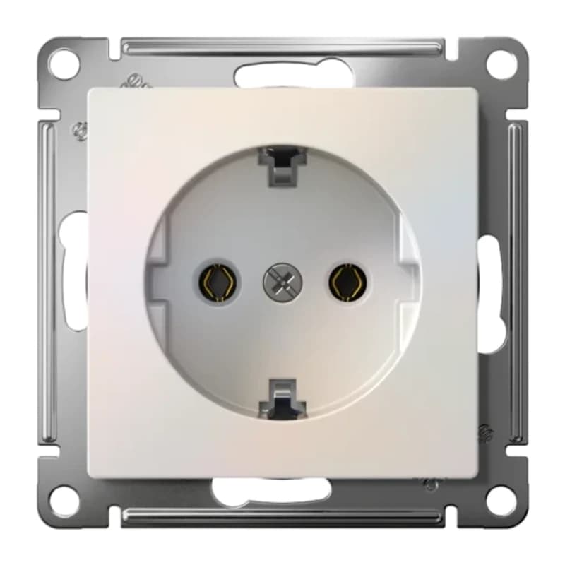 Розетка с заземлением Atlasdesign 16А, быстрозажим. клем., жемчуг