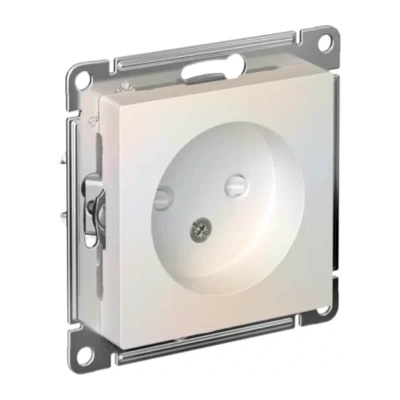 Розетка без заземления со шторками Atlasdesign 16А, жемчуг