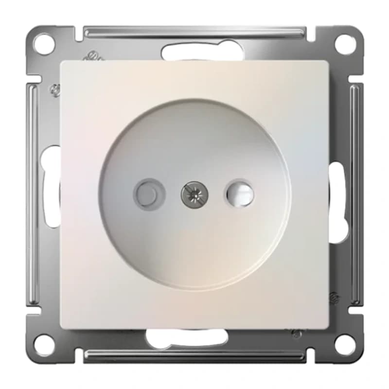 Розетка без заземления со шторками Atlasdesign 16А, быстрозажим. клем., жемчуг