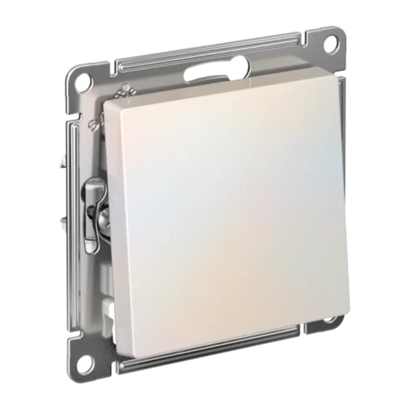 Выключатель одноклавишный проходной Schneider Atlasdesign 10А, быстрозажим. клем., жемчуг