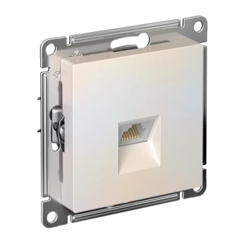 Розетка компьютерная одинарная Atlasdesign RJ45 5 кат., жемчуг