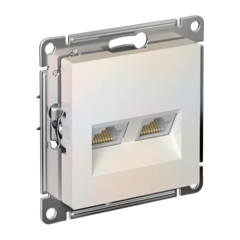 Розетка компьютерная двойная Atlasdesign RJ45 5 кат., жемчуг