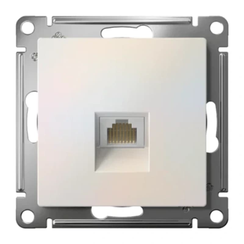 Розетка компьютерная одинарная Atlasdesign RJ45 6A кат., жемчуг