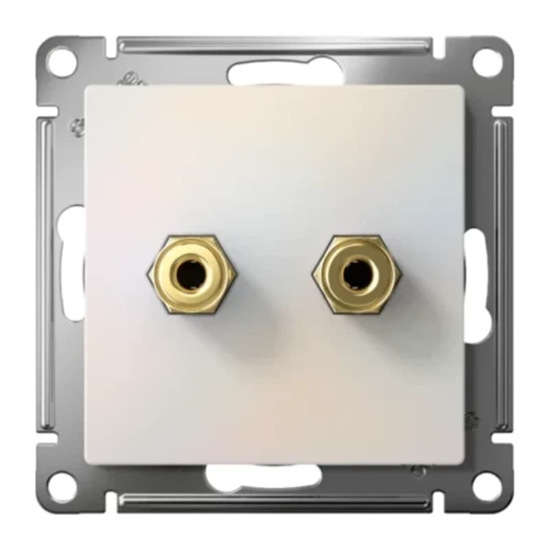 Розетка акустическая двойная Schneider Atlasdesign, жемчуг