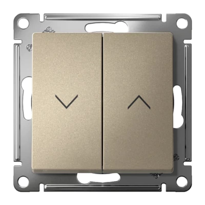 Выключатель управления для жалюзи и рольставней Atlasdesign 10А/250В, шампань