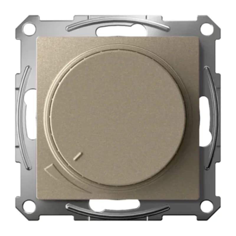 Светорегулятор поворотно-нажимной LED, RC, 400Вт Schneider Atlasdesign, шампань