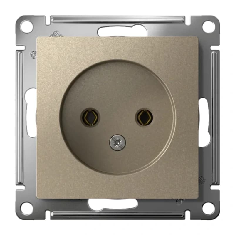 Розетка без заземления Atlasdesign 16А, шампань