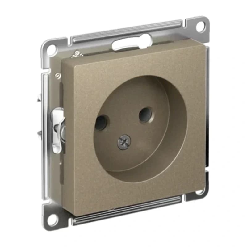 Розетка без заземления Atlasdesign 16А, шампань