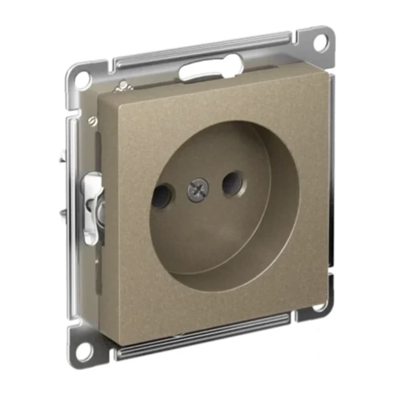 Розетка без заземления Atlasdesign 16А, быстрозажим. клем., шампань