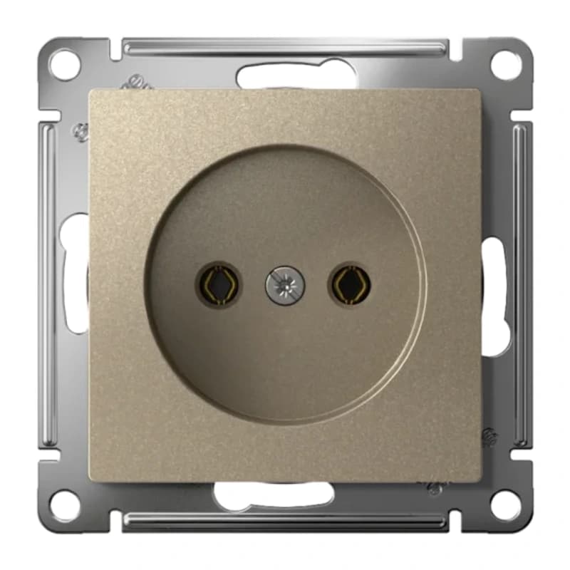 Розетка без заземления Atlasdesign 16А, быстрозажим. клем., шампань