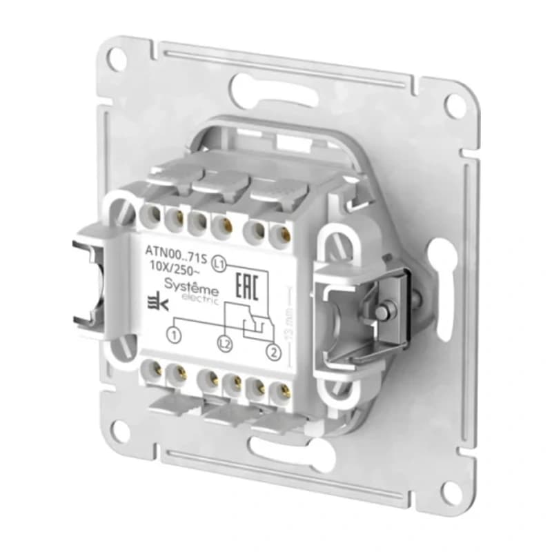 Выключатель одноклавишный перекрестный Schneider Atlasdesign 10А, быстрозажим. клем., шампань