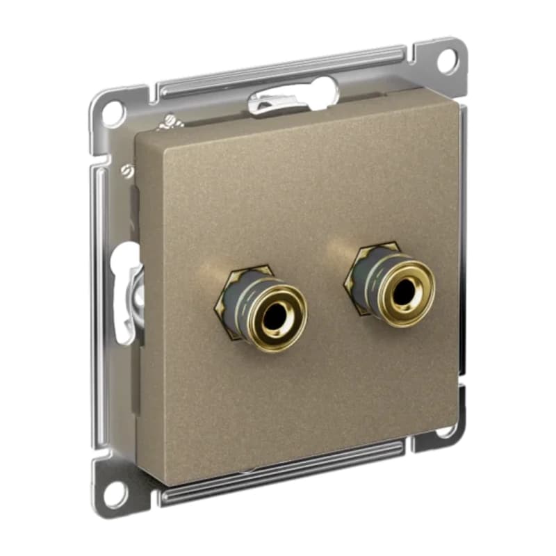 Розетка акустическая двойная Schneider Atlasdesign, шампань