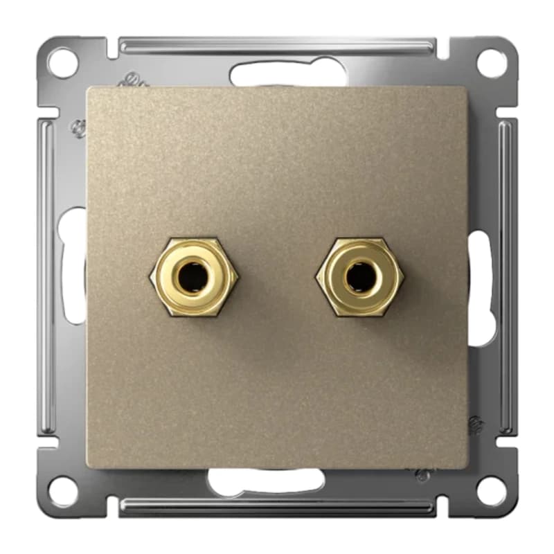 Розетка акустическая двойная Schneider Atlasdesign, шампань