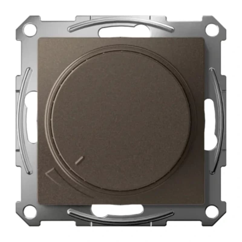 Светорегулятор поворотно-нажимной LED, RC, 400Вт Schneider Atlasdesign, мокко