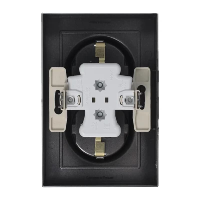 Розетка двойная с заземлением в сборе Atlasdesign 16А, мокко