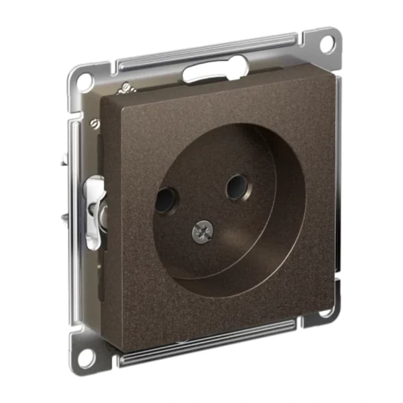 Розетка без заземления Atlasdesign 16А, мокко