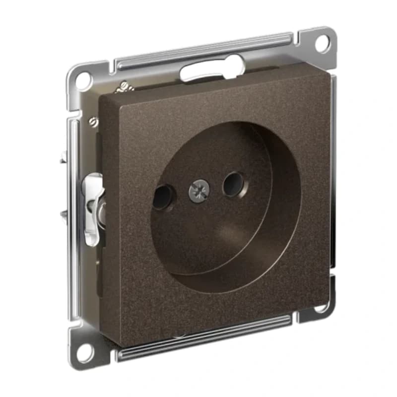 Розетка без заземления Atlasdesign 16А, быстрозажим. клем., мокко