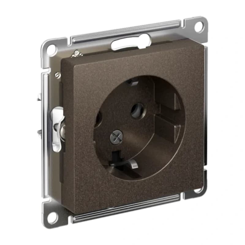 Розетка с заземлением Atlasdesign 16А, мокко