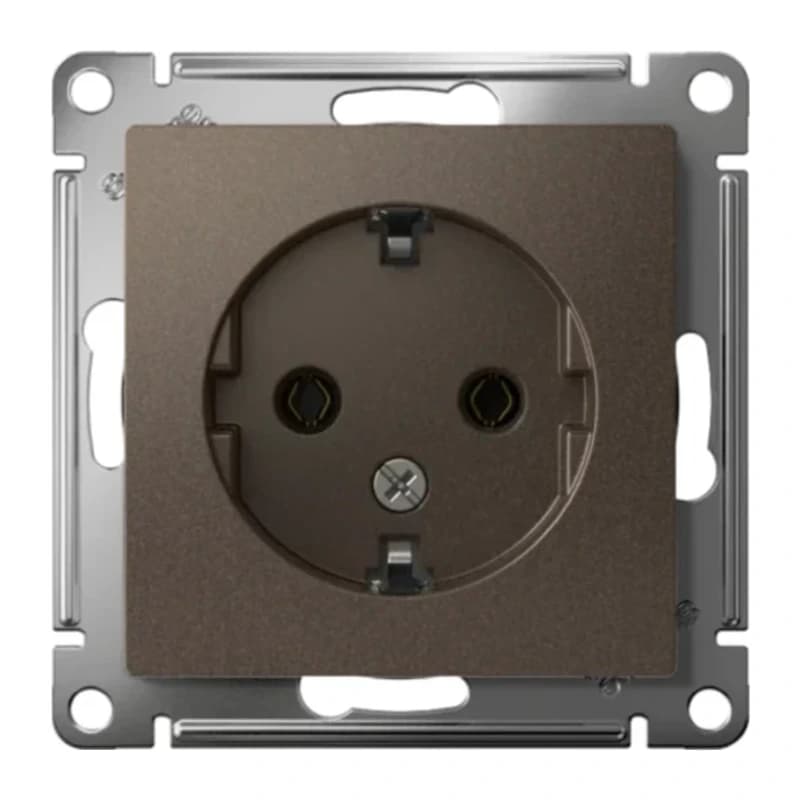 Розетка с заземлением Atlasdesign 16А, мокко