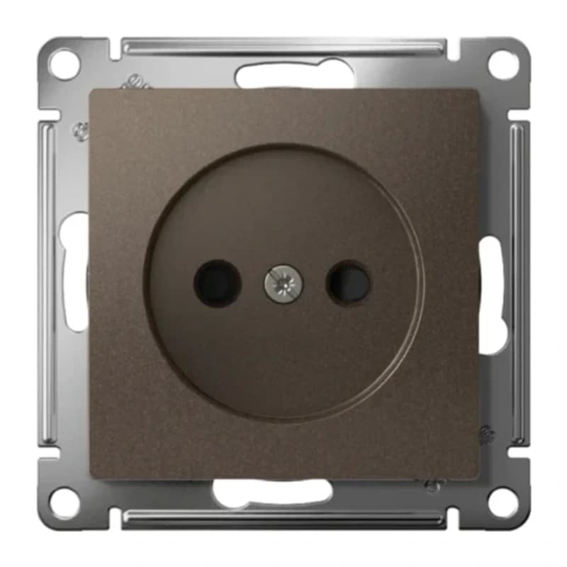 Розетка без заземления со шторками Atlasdesign 16А, быстрозажим. клем., мокко