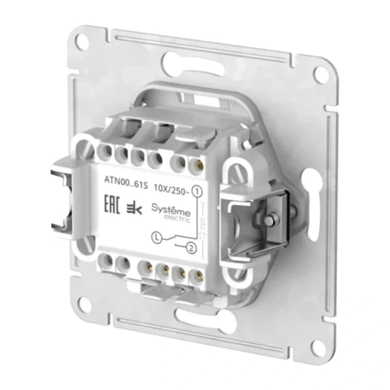 Выключатель одноклавишный проходной Schneider Atlasdesign 10А, быстрозажим. клем., мокко