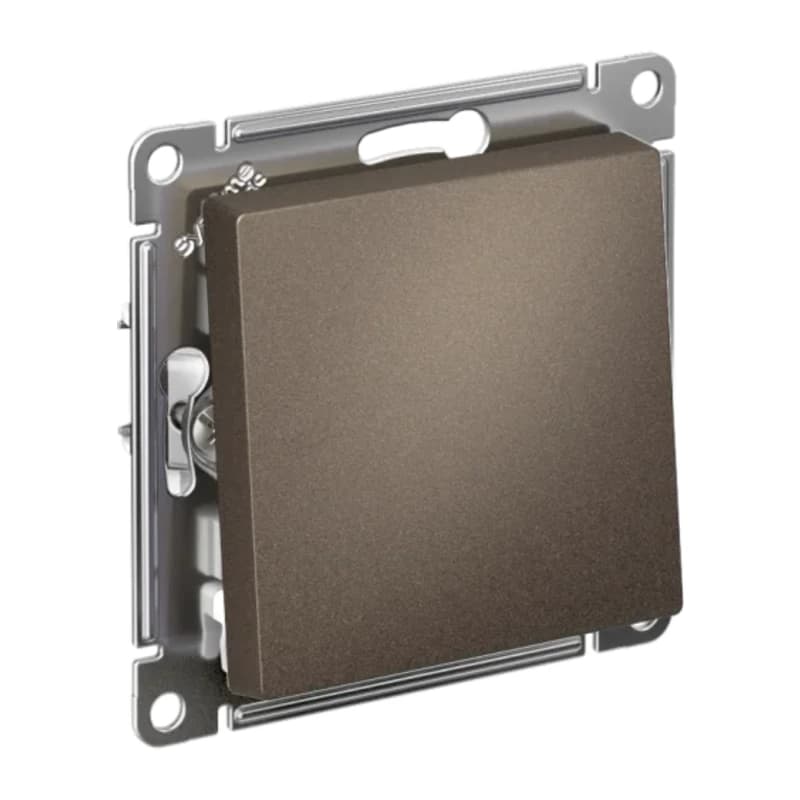 Выключатель одноклавишный проходной Schneider Atlasdesign 10А, быстрозажим. клем., мокко