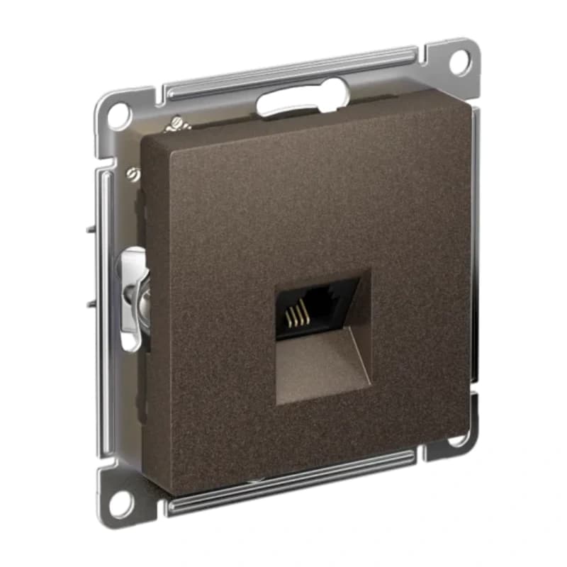 Розетка телефонная одинарная Atlasdesign RJ11, мокко