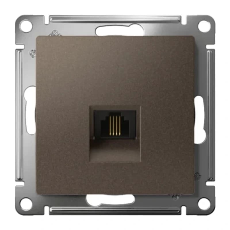 Розетка телефонная одинарная Atlasdesign RJ11, мокко