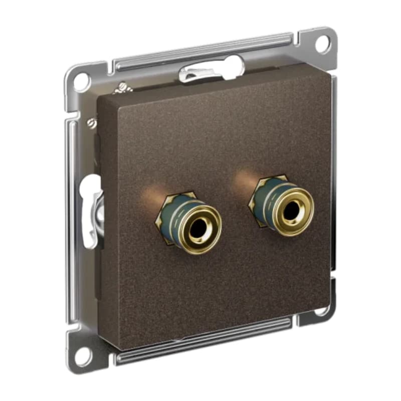 Розетка акустическая двойная Schneider Atlasdesign, мокко