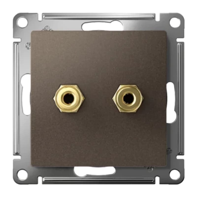 Розетка акустическая двойная Schneider Atlasdesign, мокко