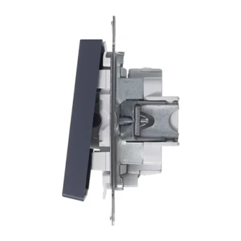 Выключатель одноклавишный с подсветкой Schneider Atlasdesign 10А, грифель