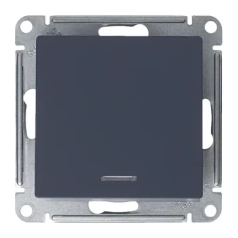 Выключатель одноклавишный с подсветкой Schneider Atlasdesign 10А, грифель