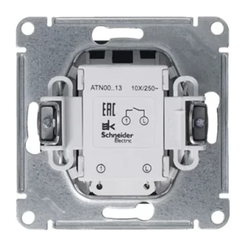 Выключатель одноклавишный с подсветкой Schneider Atlasdesign 10А, грифель