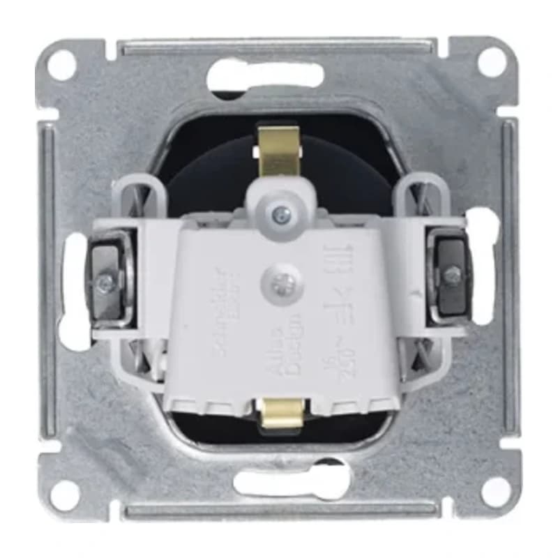 Розетка с заземлением со шторками Atlasdesign 16А, грифель